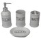 Home Basics Resort 4 Piece Ceramic Bath Accessory Set, White BA41873 - alternate 3